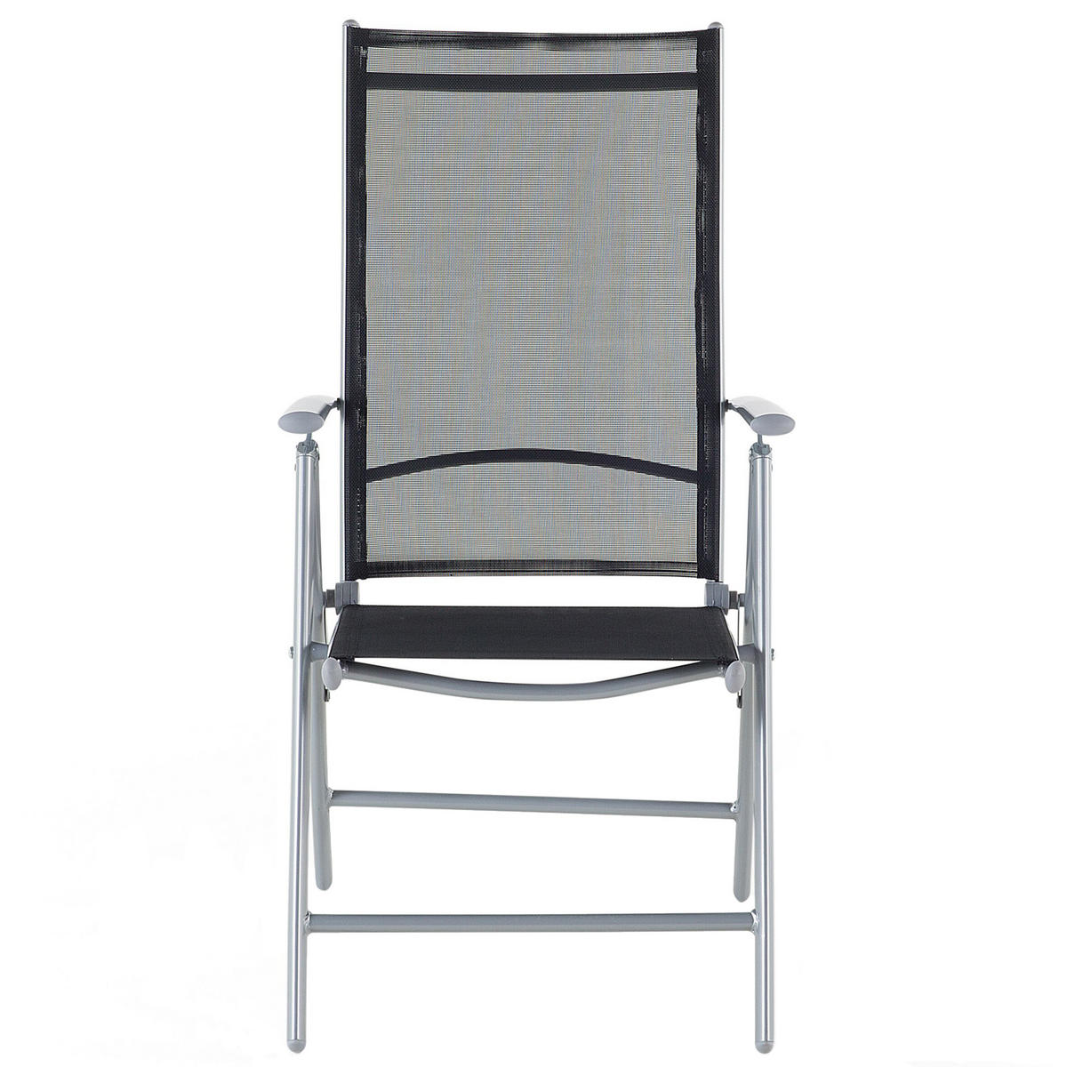 GARTENSTUHL 6er-Set Aluminium schwarz Catania - Schwarz, Kunststoff (54/103/65cm) - Beliani