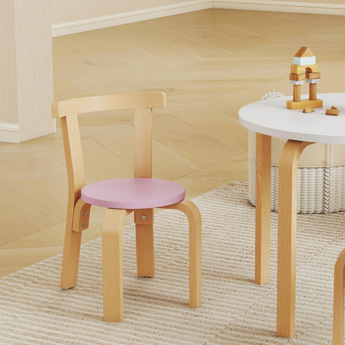 KINDERTISCH-SET 5-teiliges DE-10493 1 Tisch und 4 Stühle Bunt - Multicolor, Holzwerkstoff (60/50/60cm) - ComfortXL