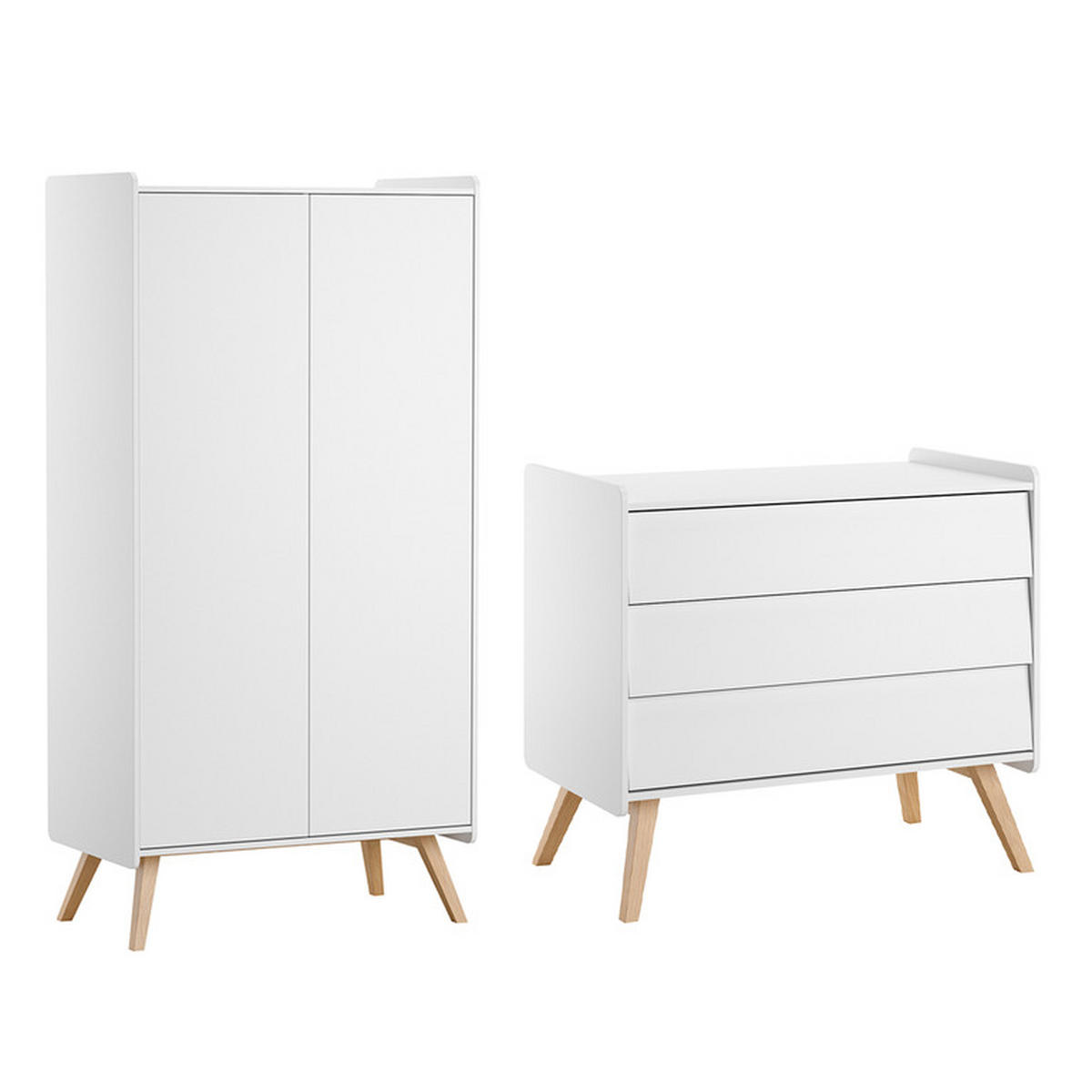 BABYZIMMER 2-teilig Vintage Weiß - Weiß, Holzwerkstoff (100/90/58.5cm) - Petits-meubles