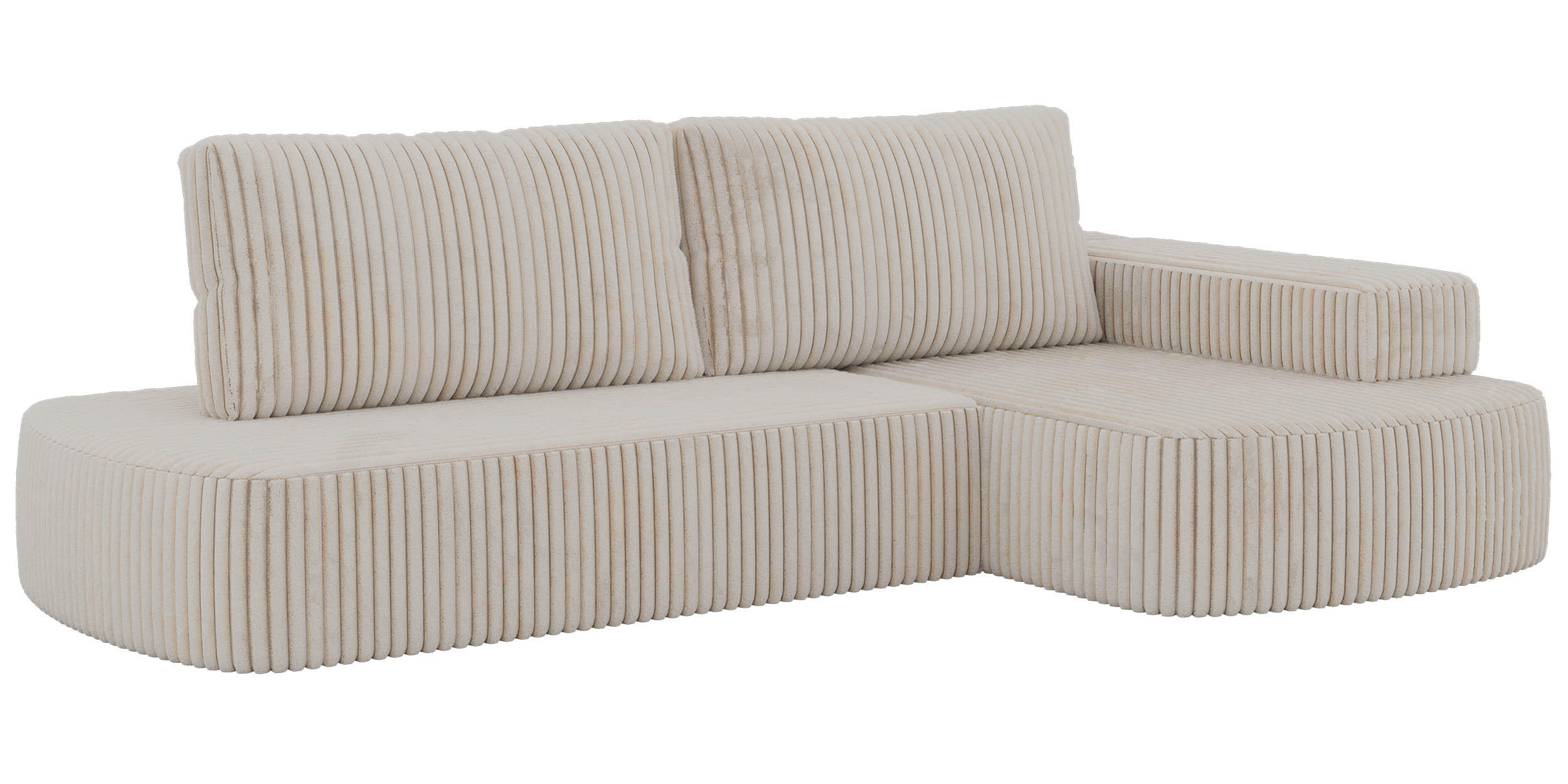 ROHOVÁ SEDAČKA LIRENA L Manšester Béžová - Vpravo - béžová, textil (260/160cm) - MKS