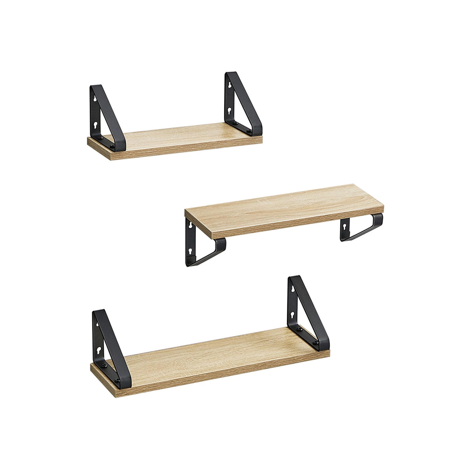 WANDREGAL MONROVIA 3ER-SET - Schwarz, Holzwerkstoff (35/11/12cm) - Hansiro