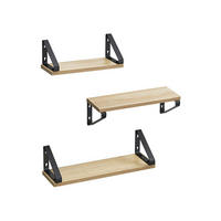 WANDREGAL MONROVIA 3ER-SET - Schwarz, Holzwerkstoff (35/11/12cm) - Hansiro