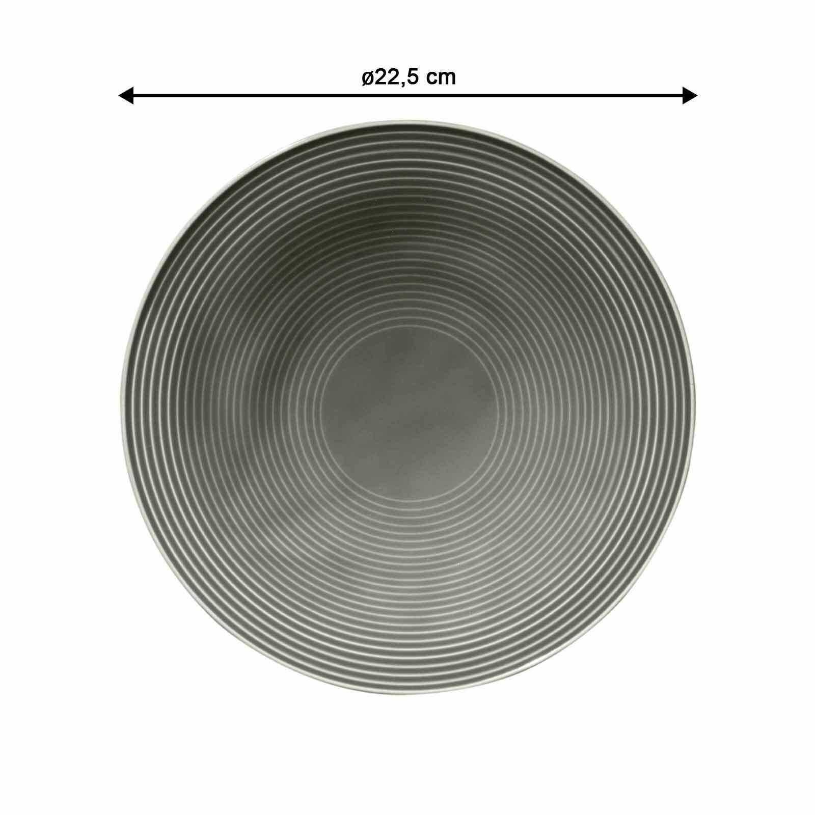 SUPPENTELLER Beat Color Glaze Perlgrau ø 22,5 cm 6er Set - Grau, Keramik (22.5cm) - Seltmann Weiden
