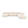 PANORAMASOFA rechts Miley aus Chenille-Stoff leichtes beige 6 Sitzplätze - Creme, Textil (255/70/330cm) - Micadoni