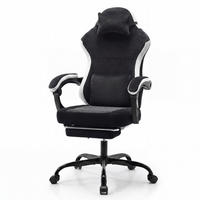GAMINGSTUHL DE-40995 mit Nackenkissen und Rückenkissen Schwarz/Weiß - Weiß, Metall (58.5/120.5/63cm) - ComfortXL