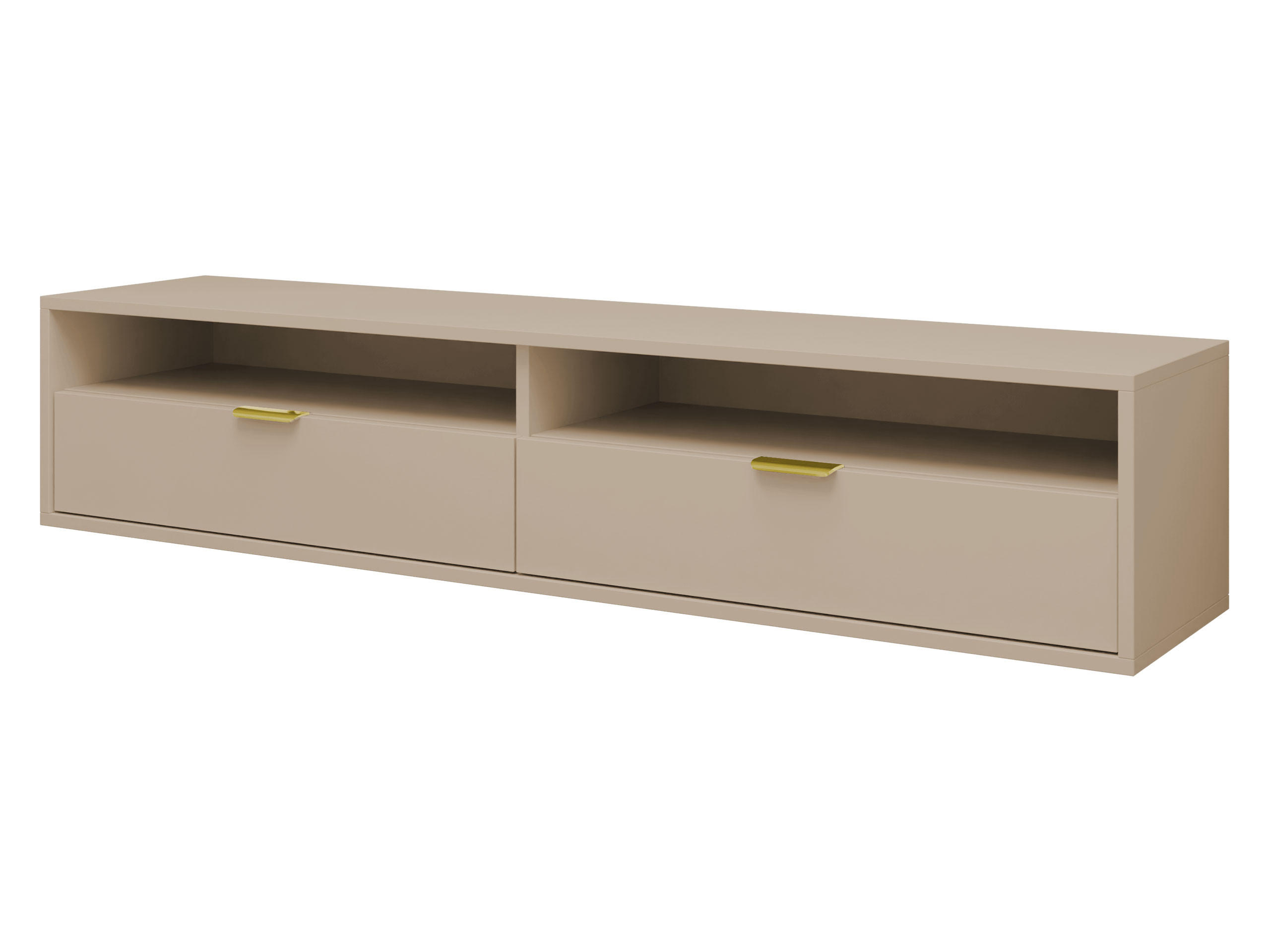 TV-LOWBOARD Queen 175 - Kaschmir/Goldfarben, Holzwerkstoff/Metall (175/35/33cm) - MIRJAN24