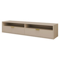 TV-LOWBOARD Queen 175 - Kaschmir/Goldfarben, Holzwerkstoff/Metall (175/35/33cm) - MIRJAN24