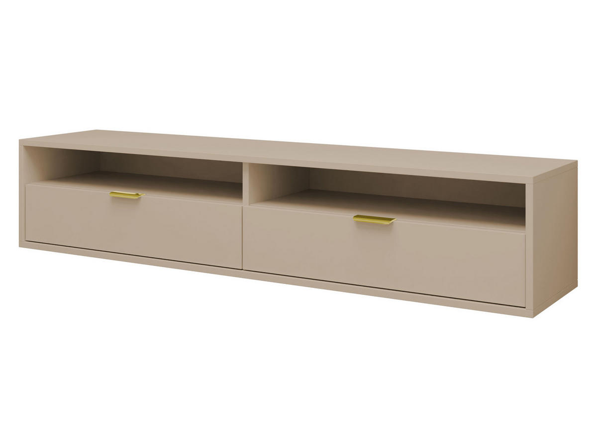 TV-LOWBOARD Queen 175 - Kaschmir/Goldfarben, Holzwerkstoff/Metall (175/35/33cm) - MIRJAN24