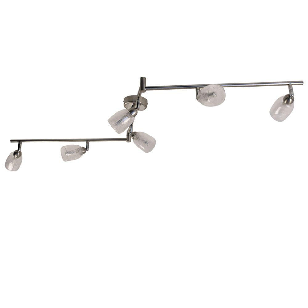 LED DECKENLEUCHTE Metall Silber - Silberfarben, Glas (145/8.5/13.5cm) - Globo Lighting