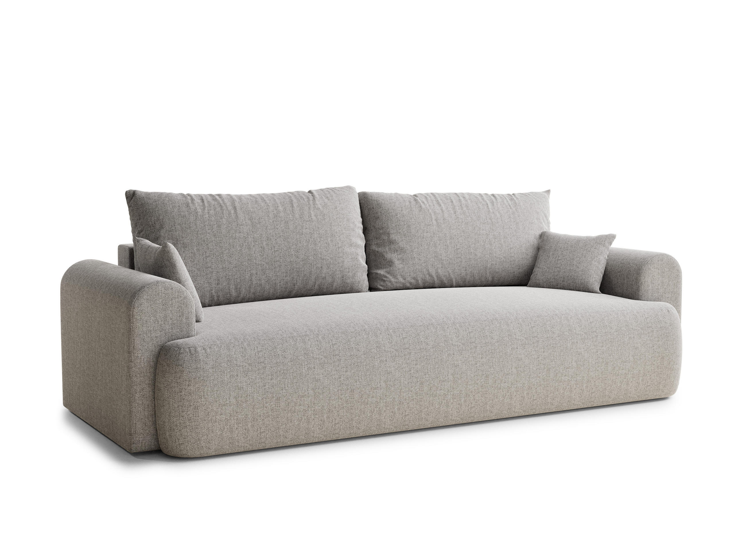 SOFA MIT SCHLAFFUNKTION Toluca Beige grau Webstoff - Beige/Schwarz, Holz/Holzwerkstoff (247/69/90cm) - Maison de Reve