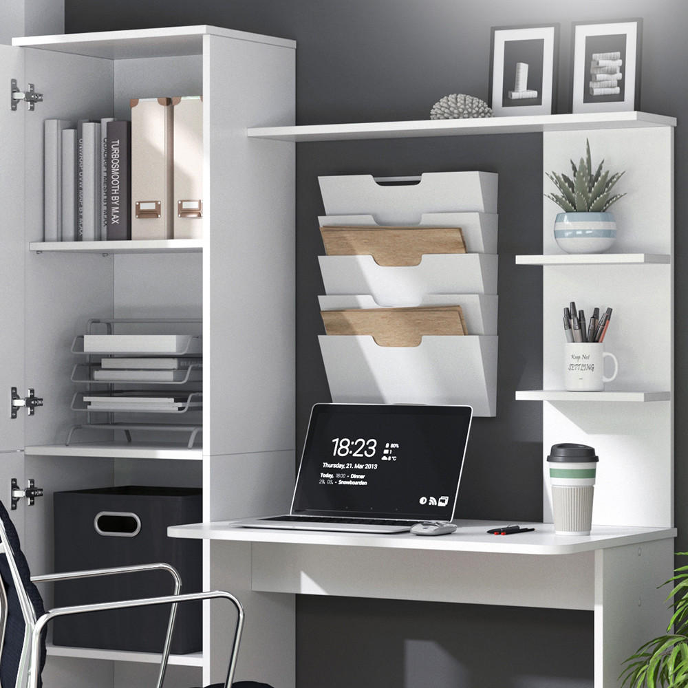 SCHREIBTISCH Tessa Weiß 122.9 x 52 cm - Weiß, Holzwerkstoff (52/122.9/168.5cm) - Vicco