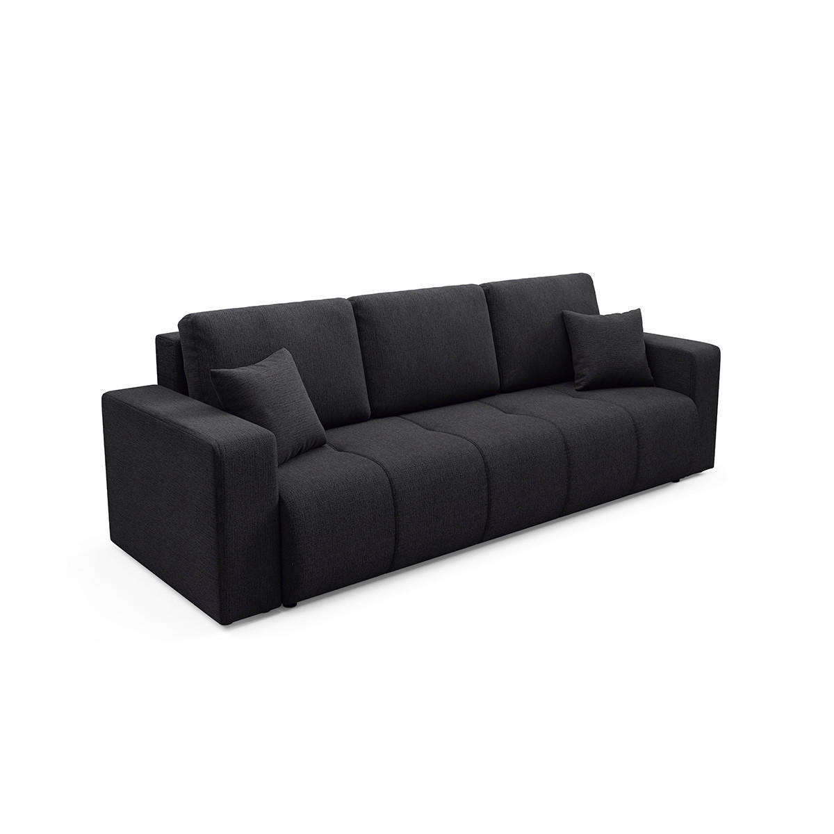 SOFA Vasco 3 Sitzplätze Schwarz - Schwarz, Holz (244/86/92cm) - Petits-meubles
