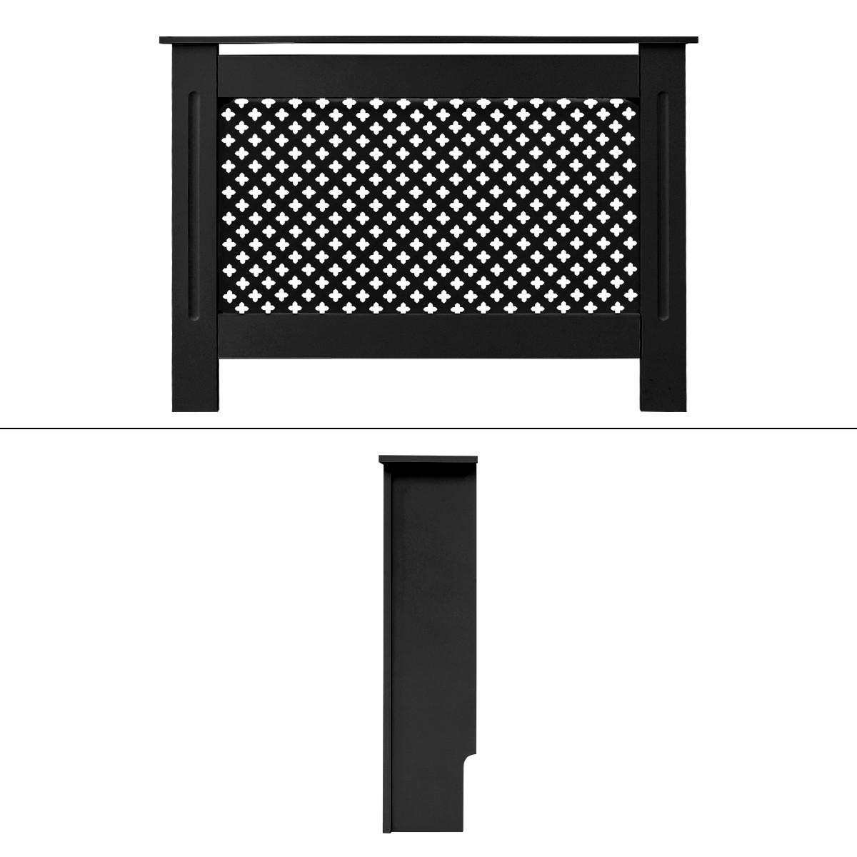 KRYT RADIÁTORU s voštinovým vzorem 112 x 19 x 82 cm černý - černá, kompozitní dřevo (19/112/82cm) - ECD-Germany