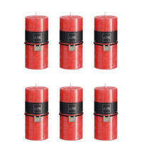 DUFTKERZE ZART - Rot - L - 52 Std. - 6er set - Rot, Paraffin (7/15cm) - J-Line