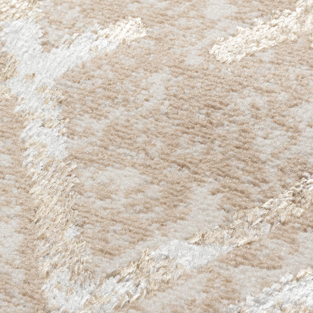 TEPPICHLÄUFER CRYSTAL beige abstrakt 120/200 cm - Beige, Textil (120/200cm) - Tapiso