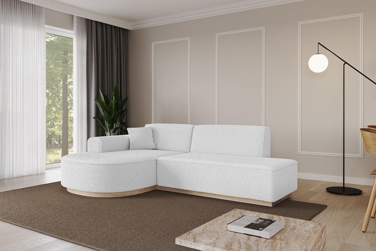 ECKSOFA Ottomane Links ARRIO-L1 - 243x171x83 cm Weiß - Weiß, Holzwerkstoff/Textil (243/171cm) - ALTDECOR