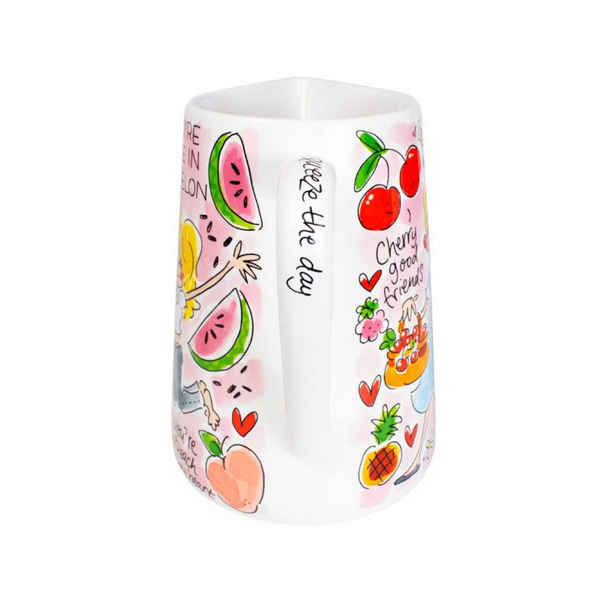SAFTKANNE Rosa Früchte in Bunt - 1000 ml - Multicolor, Keramik (1L) - Blond Amsterdam