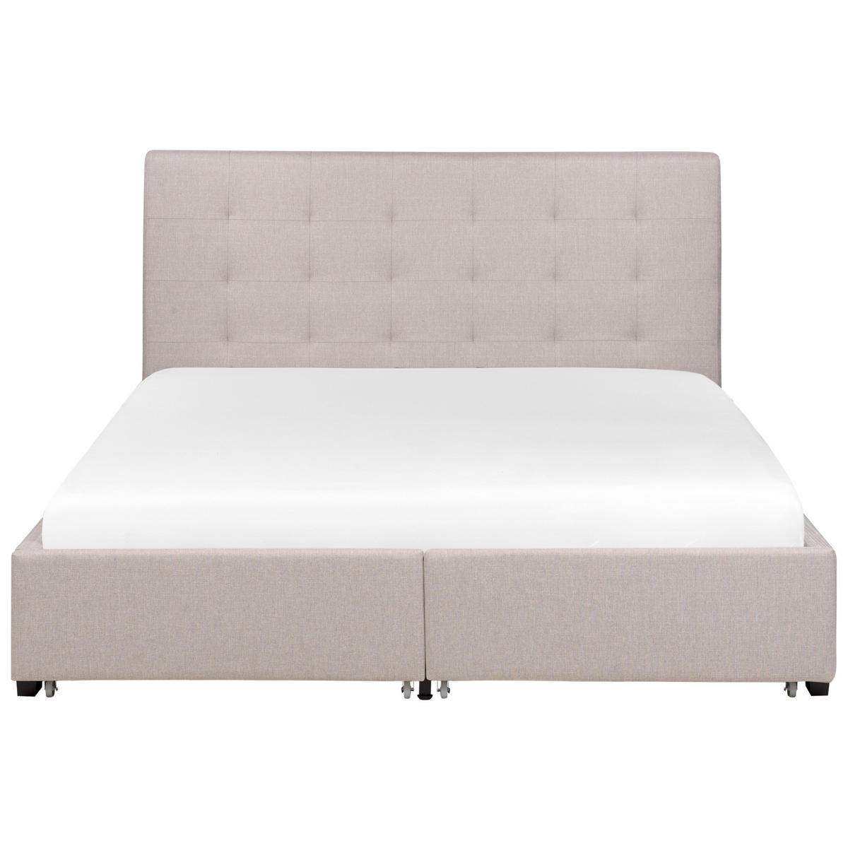 BETT 160/200 cm Hellgrau La Rochelle - Hellgrau/Schwarz, Textil (160/200cm) - Beliani