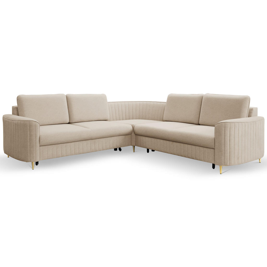 Thumbnail - DomoHome Ecksofa, Beige, Textil, Rechteckig, 252x251 cm, Wohnzimmer, Sofas & Couches, Wohnlandschaften, Ecksofas