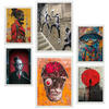 POSTER Set Mit 6 Graffiti Straßenkunst A3 & A4 Weißer Rahmen - Weiß, Papier (29/3cm) - Nacnic