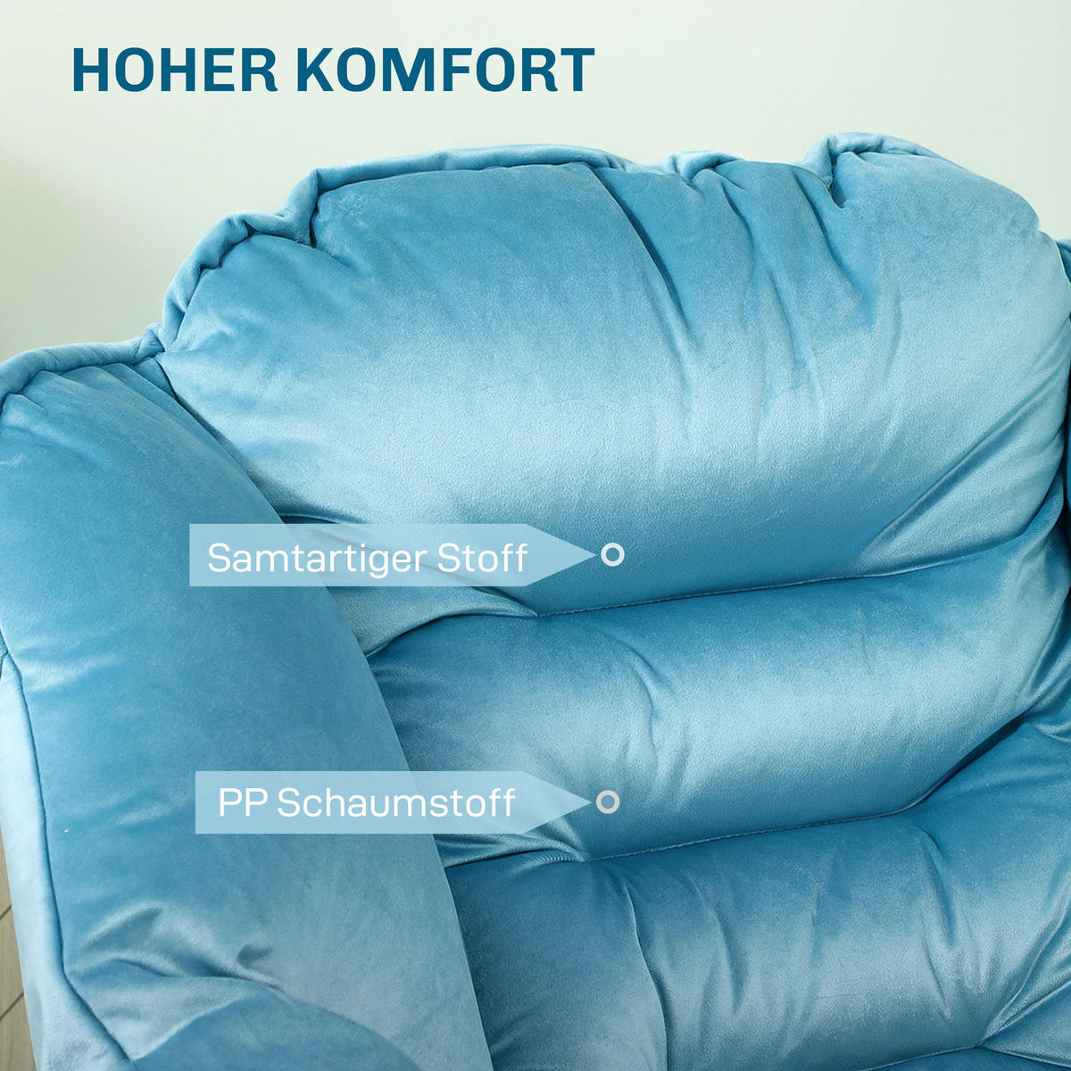 SESSEL - Blau, Kunststoff (78/100/80cm) - HOMCOM