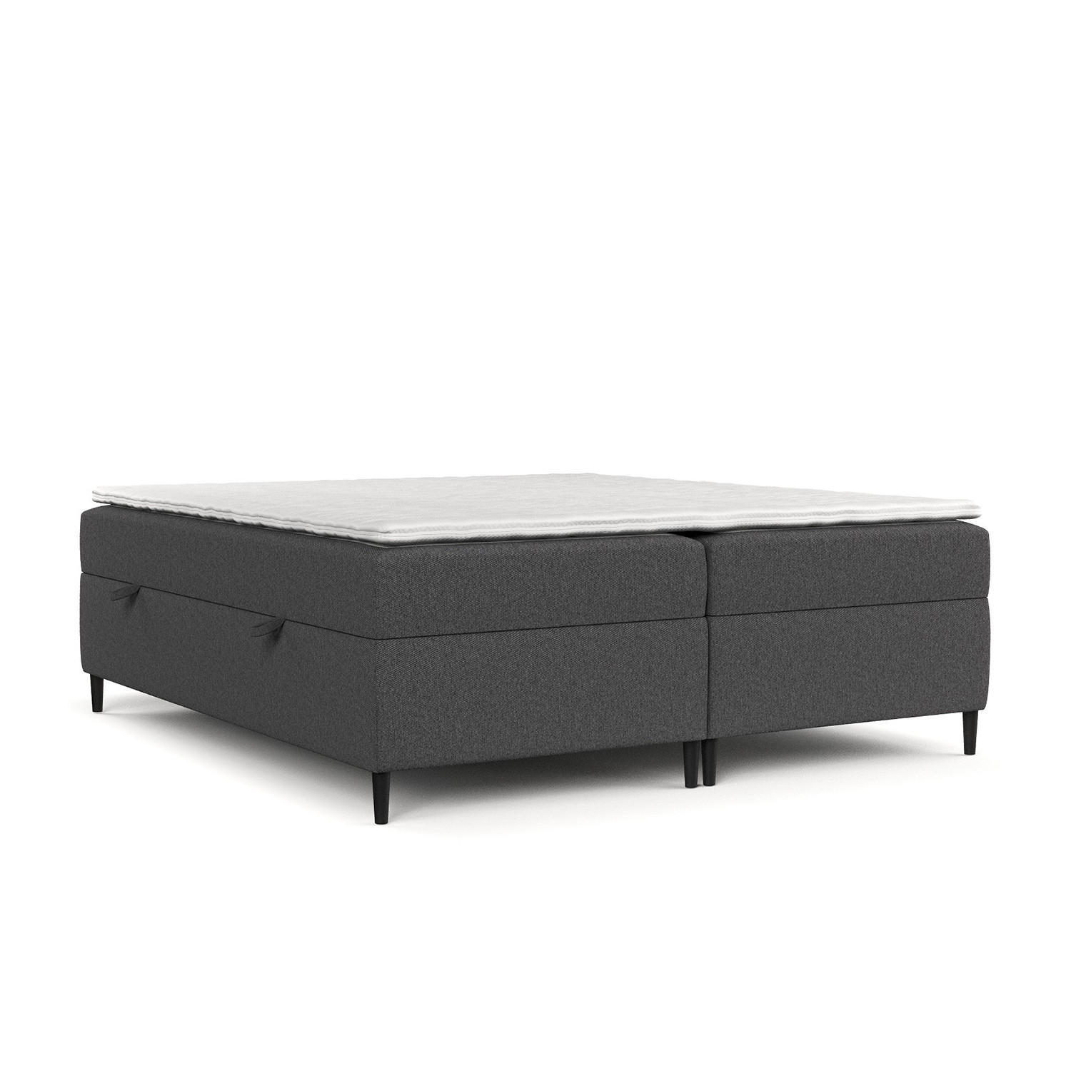 BOXBETT Theo 200/200 cm Anthrazit im Megan Stoff - Anthrazit/Schwarz, Holz/Holzwerkstoff (200/200cm) - AltaBeds