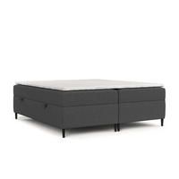 BOXBETT Theo 120/200 cm Anthrazit im Megan Stoff - Anthrazit/Schwarz, Holz/Holzwerkstoff (120/200cm) - AltaBeds