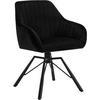 ESSZIMMERSTUHL drehbar, Samt Sessel, Schwarz - Schwarz, Textil/Metall (57/83.5/53cm) - Woltu