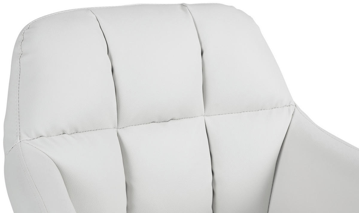 BARHOCKER Nardo Kunstleder chrom weiß - Chromfarben/Weiß, Kunststoff/Metall (57/118/59cm) - TPFLiving