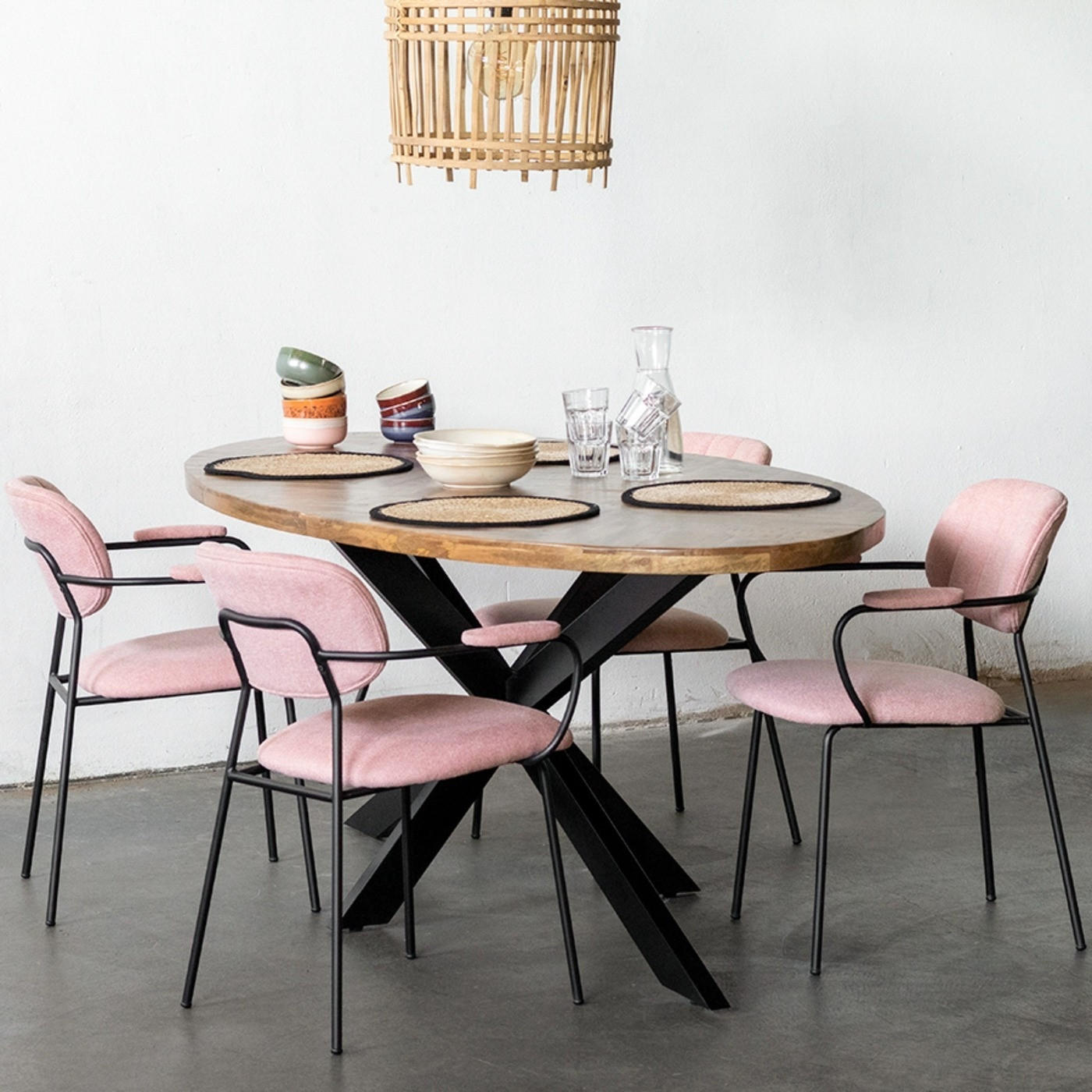ESSTISCH oval Herringbone 240cm, natürlich - Braun, Holz (240/100/78cm) - Giga Meubel