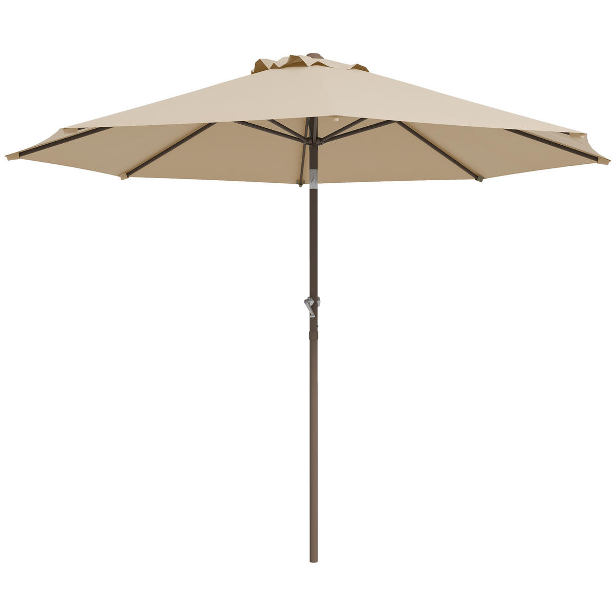 SONNENSCHIRM DE-11459 neigbar, mit Kurbel, Ø 2,63 m Beige - Mokka, Textil (263/263cm) - ComfortXL