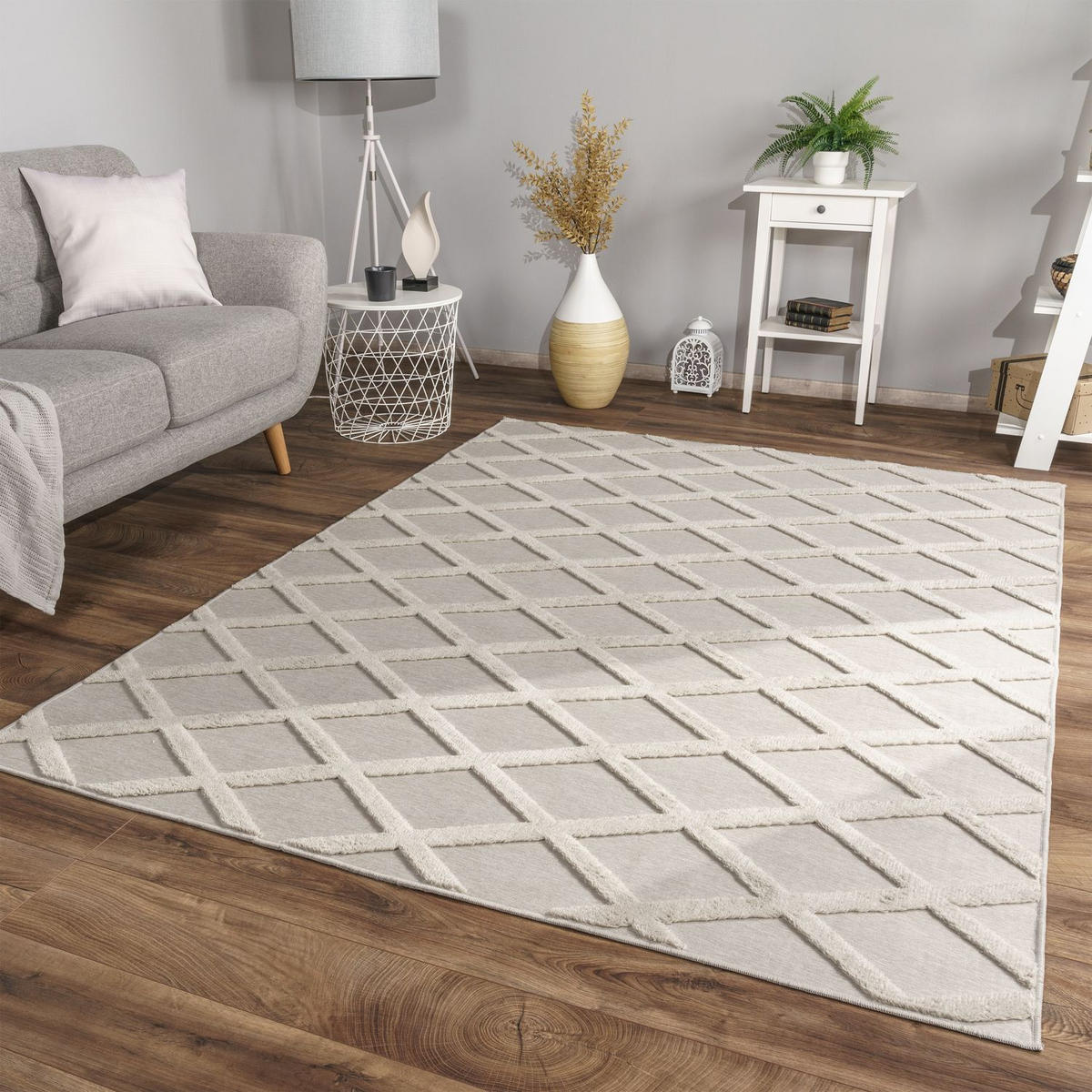 FLACHWEBETEPPICH Skandinavisch Hellbeige Creme 80 x 150 cm - Beige, Kunststoff (80/150cm) - TT Home