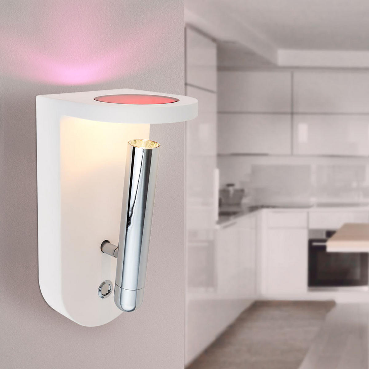 LED WANDLEUCHTE Christine Weiß - Weiß, Metall (10.5/22/12cm) - Globo Lighting