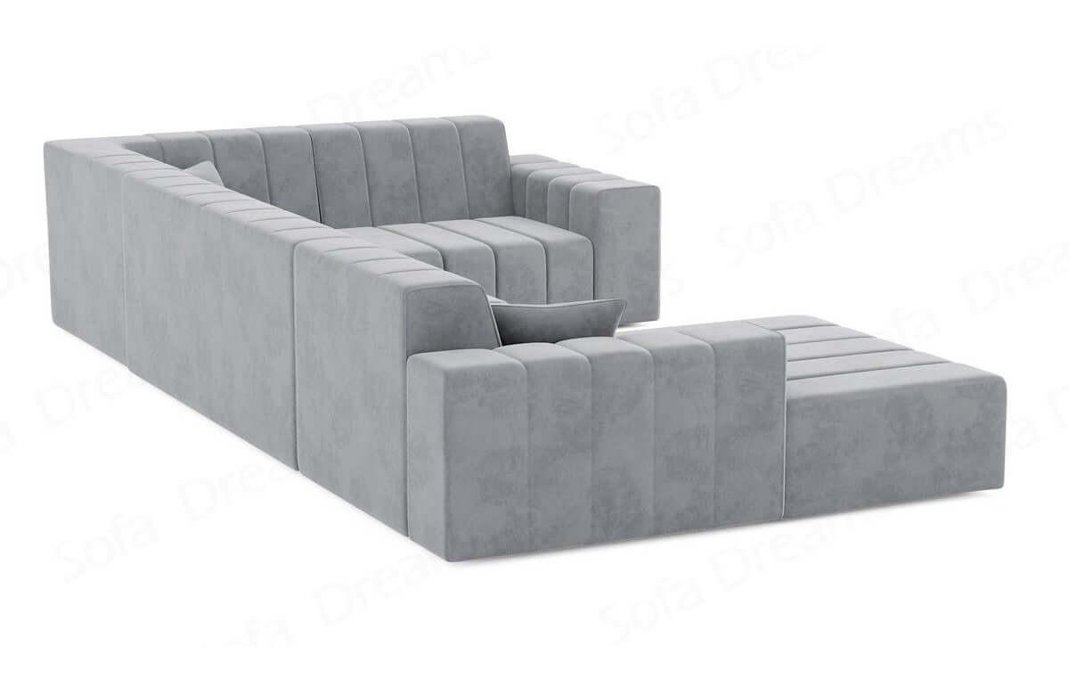 WOHNLANDSCHAFT Astra Hellgrau Samtstoff - Hellgrau, Kunststoff (326/73/186cm)
