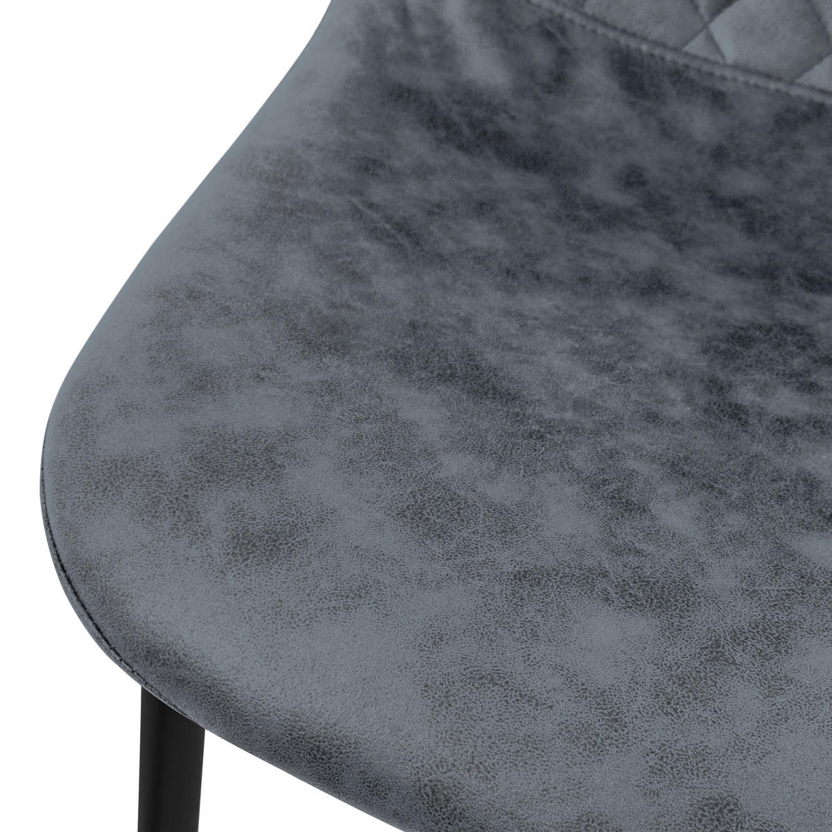 STUHL Kunstleder Anthrazit 4er Set - Anthrazit, Metall (51/89/44cm) - ML-DESIGN