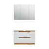 BADMÖBEL-SET Lotta Eiche/Weiß mit Kachelstruktur 2 Teile - Eichefarben/Weiß, Holzwerkstoff (99.4/62.5/32cm) - Vicco