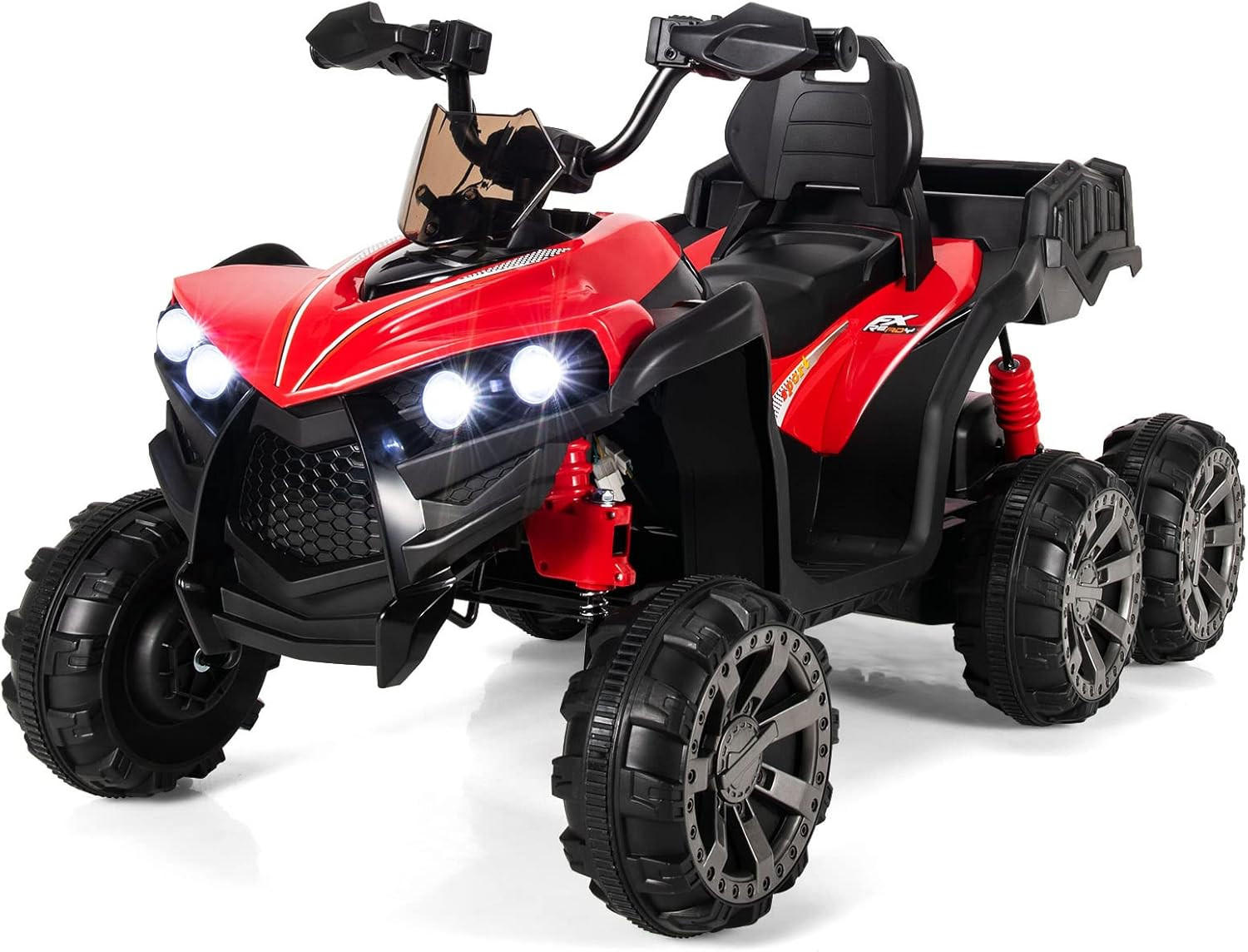 KINDERQUAD 12V Elektro Rot - Rot, Kunststoff (69/72/129cm) - COSTWAY