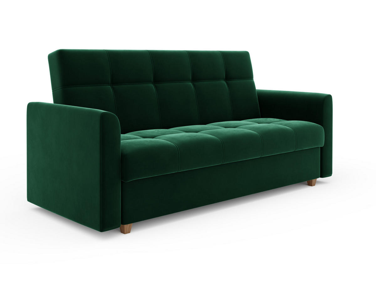 SCHLAFSOFA mit Bettkasten Salamanka, Flaschengrün - Smaragdgrün, Textil (85/88/215cm) - Meblito