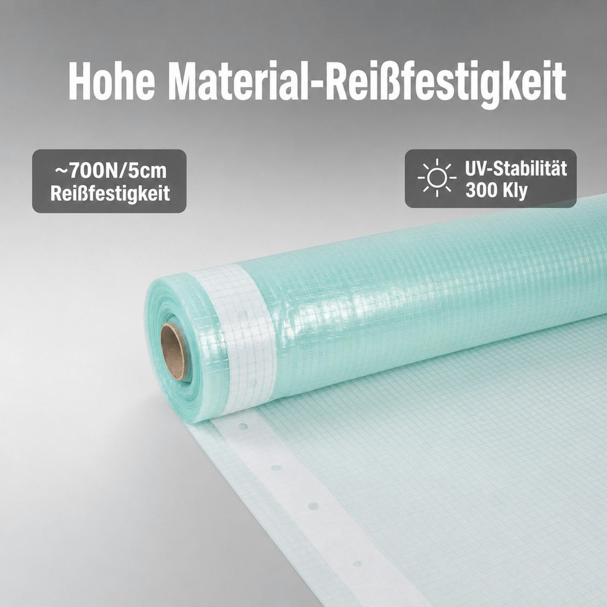 GITTERFOLIE m. Nagelrand 4 Breite x 3 Meter - Türkis, Kunststoff (300/400/1cm) - BONI-SHOP