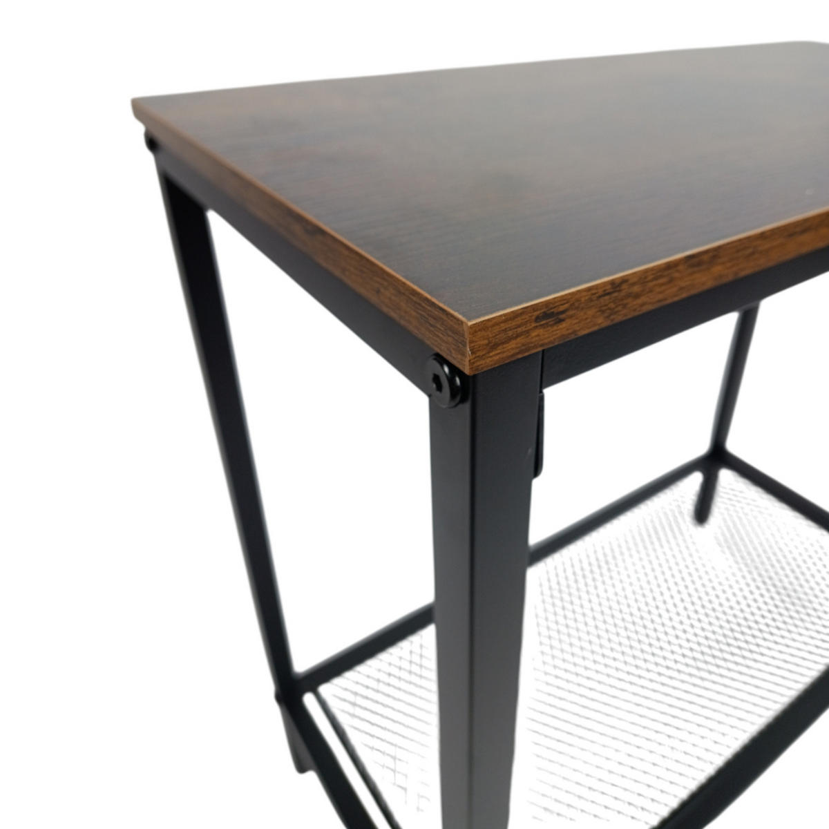 KONSOLENTISCH Metall Dunkelbraun mit Ablage 60×30×60 cm - Dunkelbraun, Holzwerkstoff/Metall (30/60/60cm) - Begryf