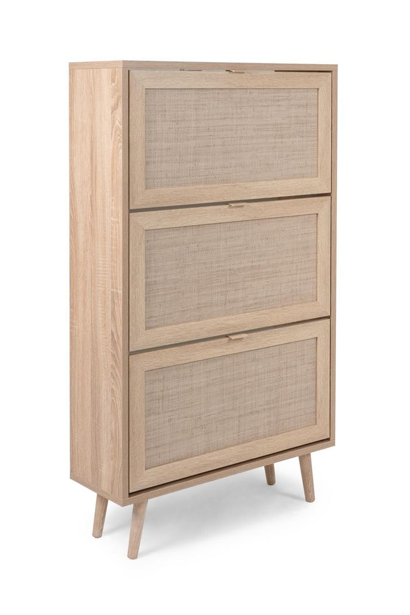 SCHUHKIPPER Malmö 49A - in Sonoma Eiche mit Bast-Dekor - Sonoma Eiche, Holz/Holzwerkstoff (70/125/24cm) - möbelvita