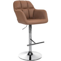 BARHOCKER Natoma Kunstleder 97-118 cm hellbraun - Hellbraun, Leder (57/97/59cm) - furnicato