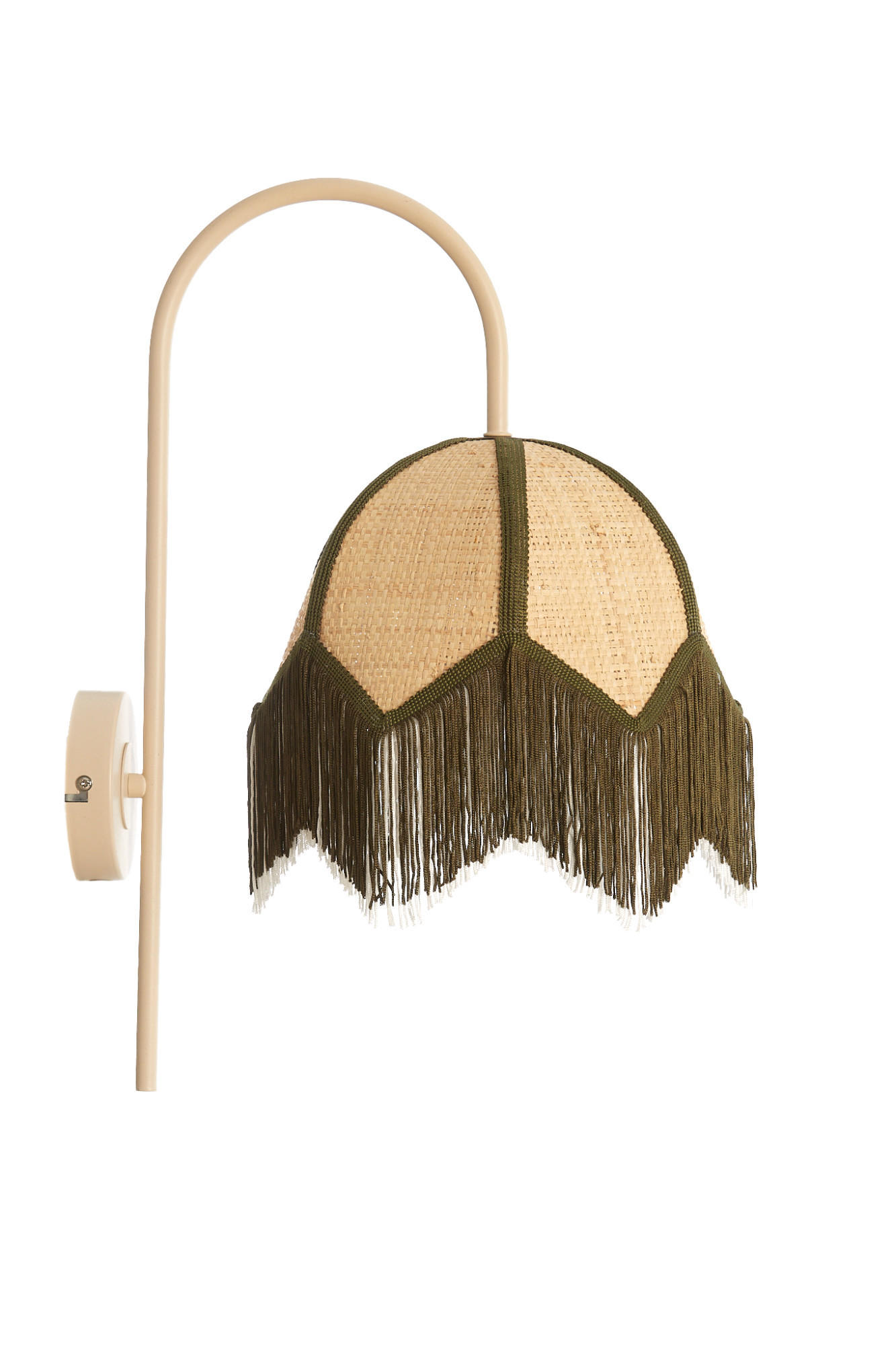 WANDLEUCHTE Sulina Grün Ø33/47 cm - Grün, Naturmaterialien (25/47/33cm) - Light & Living