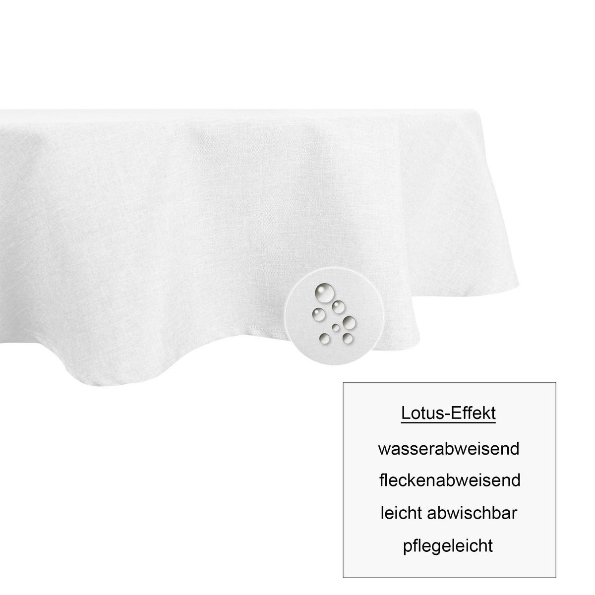 TISCHDECKE Leinenoptik 160/260 cm oval Weiß - Weiß, Textil (160/260cm) - TiborTex
