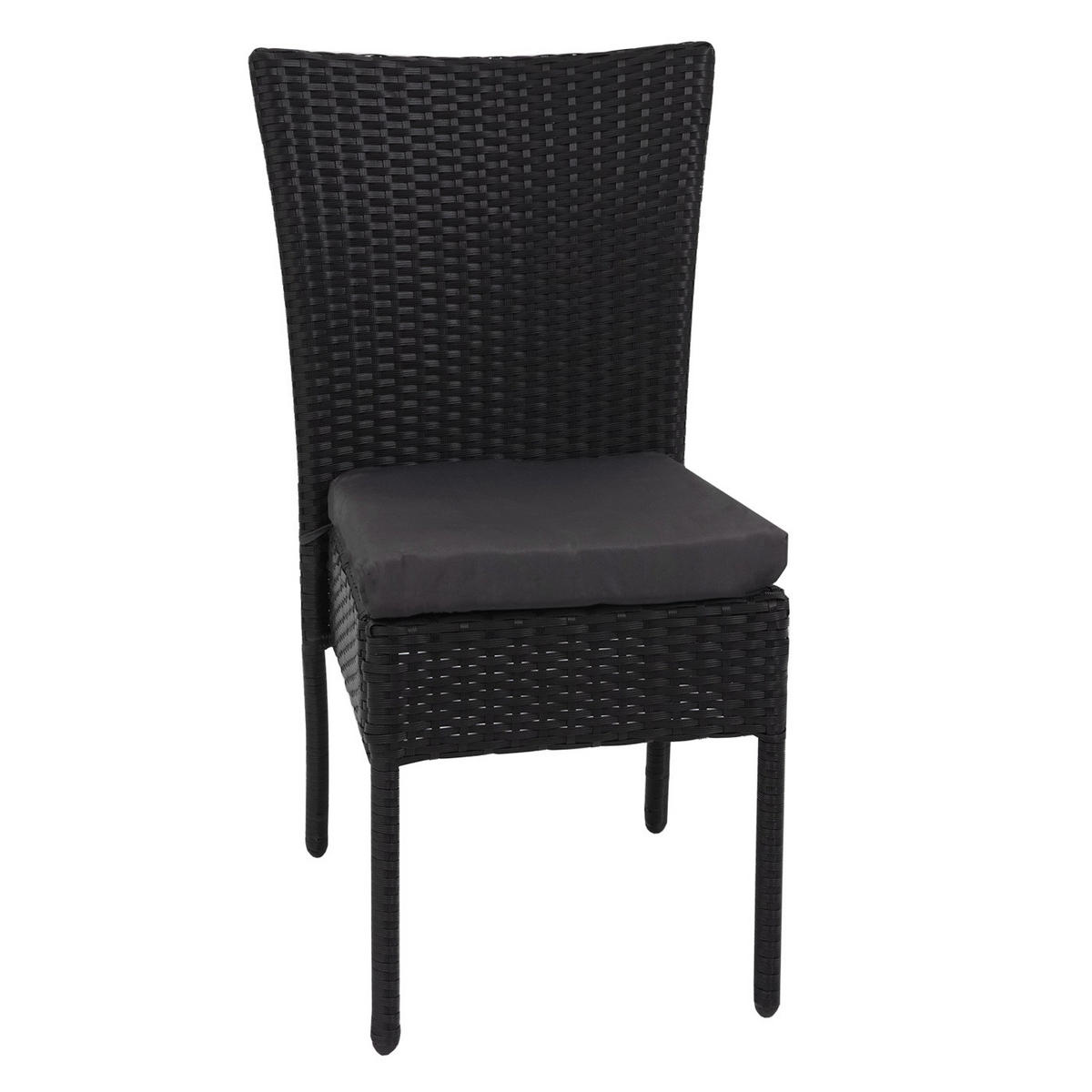 POLY-RATTAN GARNITUR Schwarz, Anthrazit 5-teilig-Set - Anthrazit/Schwarz, Kunststoff - MCW