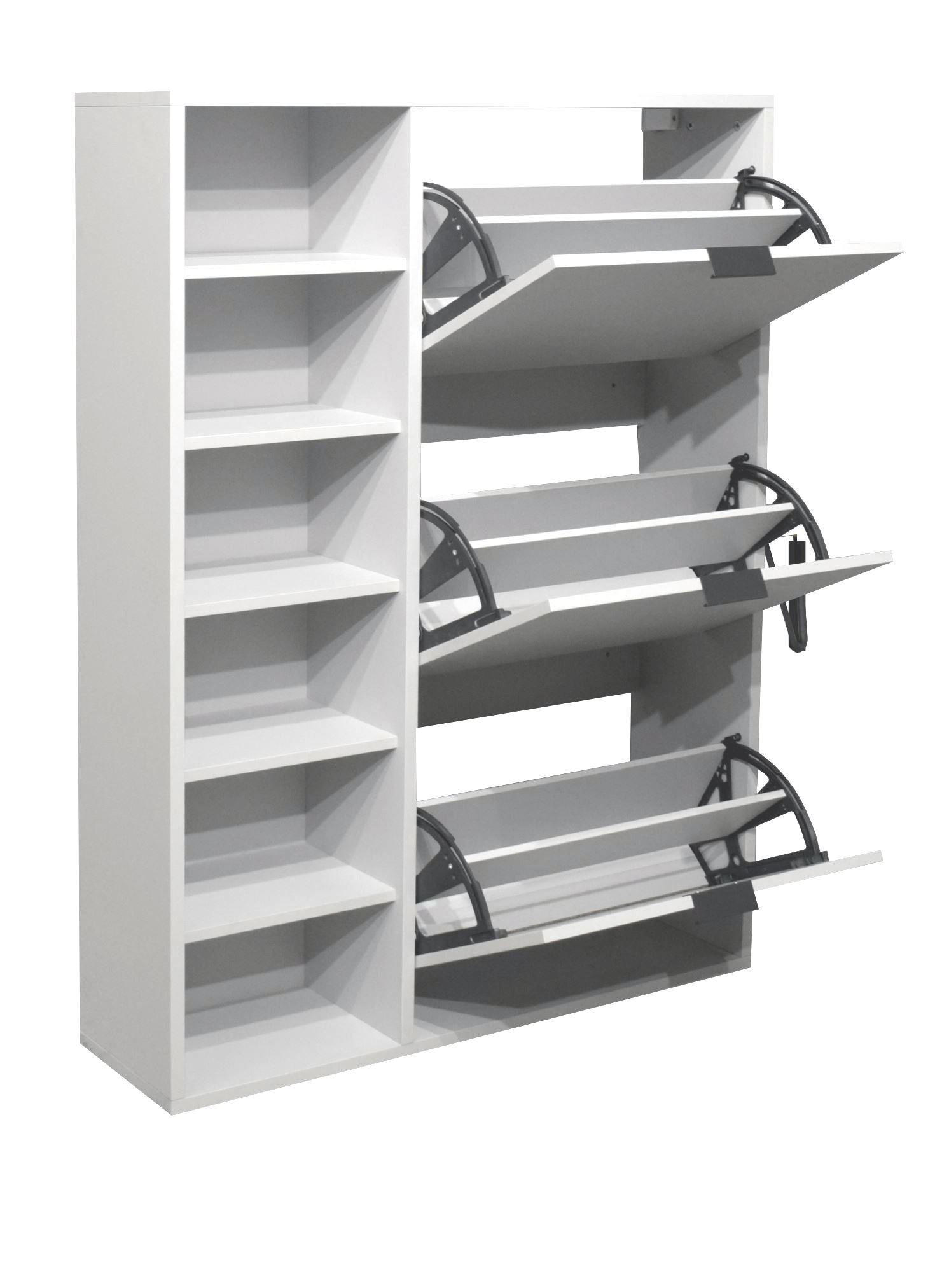 SCHUHSCHRANK Erna 95x25x126 Kreidegrau matt Lack - Hellgrau, Holzwerkstoff (95/126/25cm) - 58aufmkessel