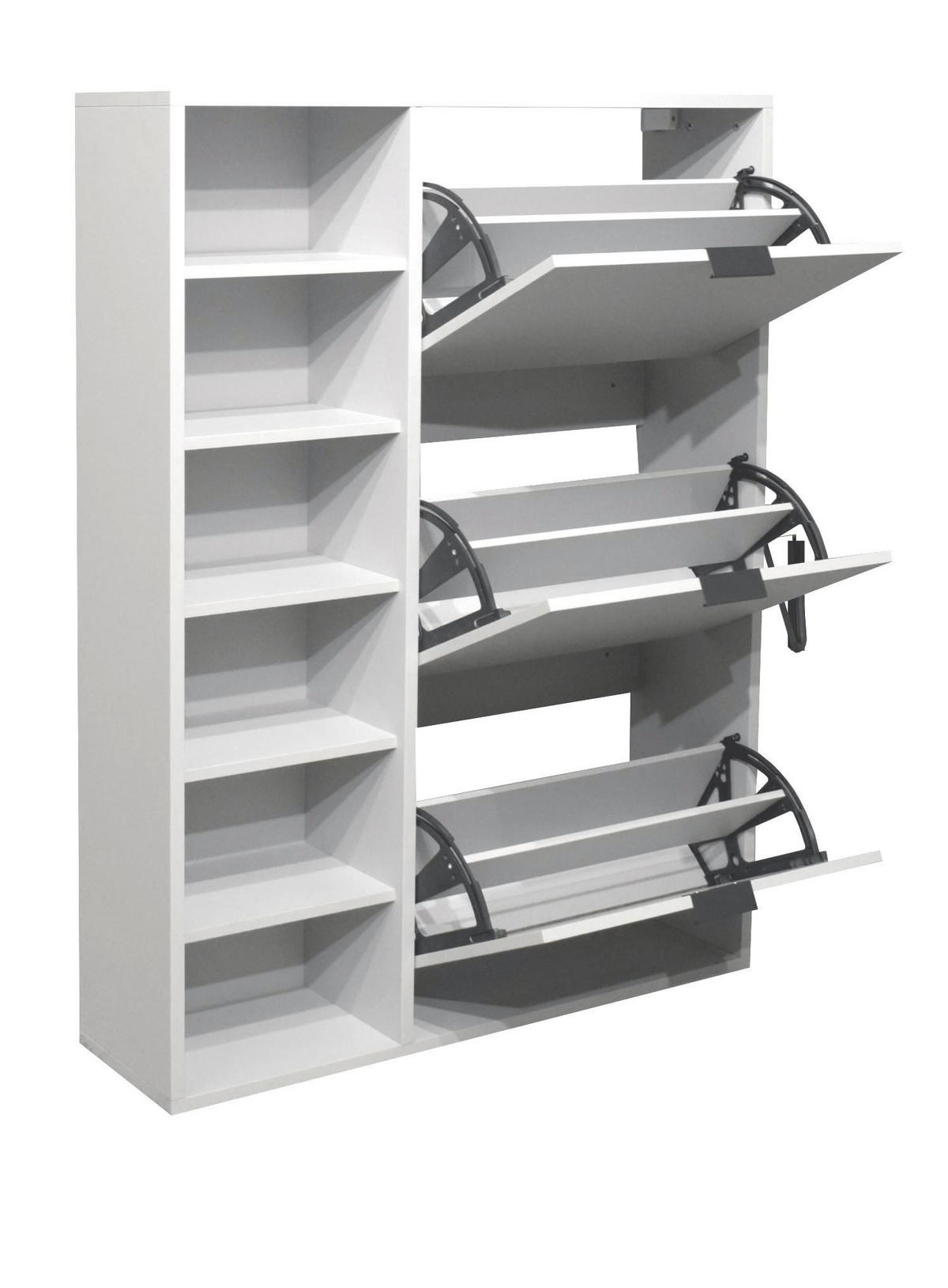 SCHUHSCHRANK Erna 95x25x126 Kreidegrau matt Lack - Hellgrau, Holzwerkstoff (95/126/25cm) - 58aufmkessel