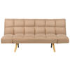 3-SITZER-SCHLAFSOFA hellbraun Ingaro - Hellbraun/Braun, Textil (182/86/79cm) - Beliani