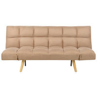 3-SITZER-SCHLAFSOFA hellbraun Ingaro - Hellbraun/Braun, Textil (182/86/79cm) - Beliani