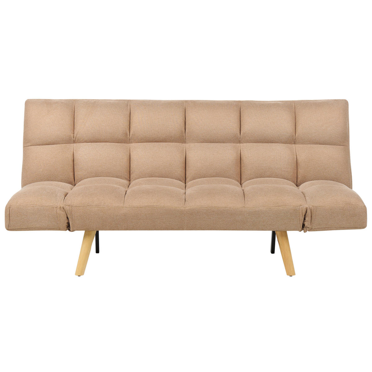 3-SITZER-SCHLAFSOFA hellbraun Ingaro - Hellbraun/Braun, Textil (182/86/79cm) - Beliani